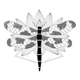 Zen Collection - Dragonfly Over Lotus